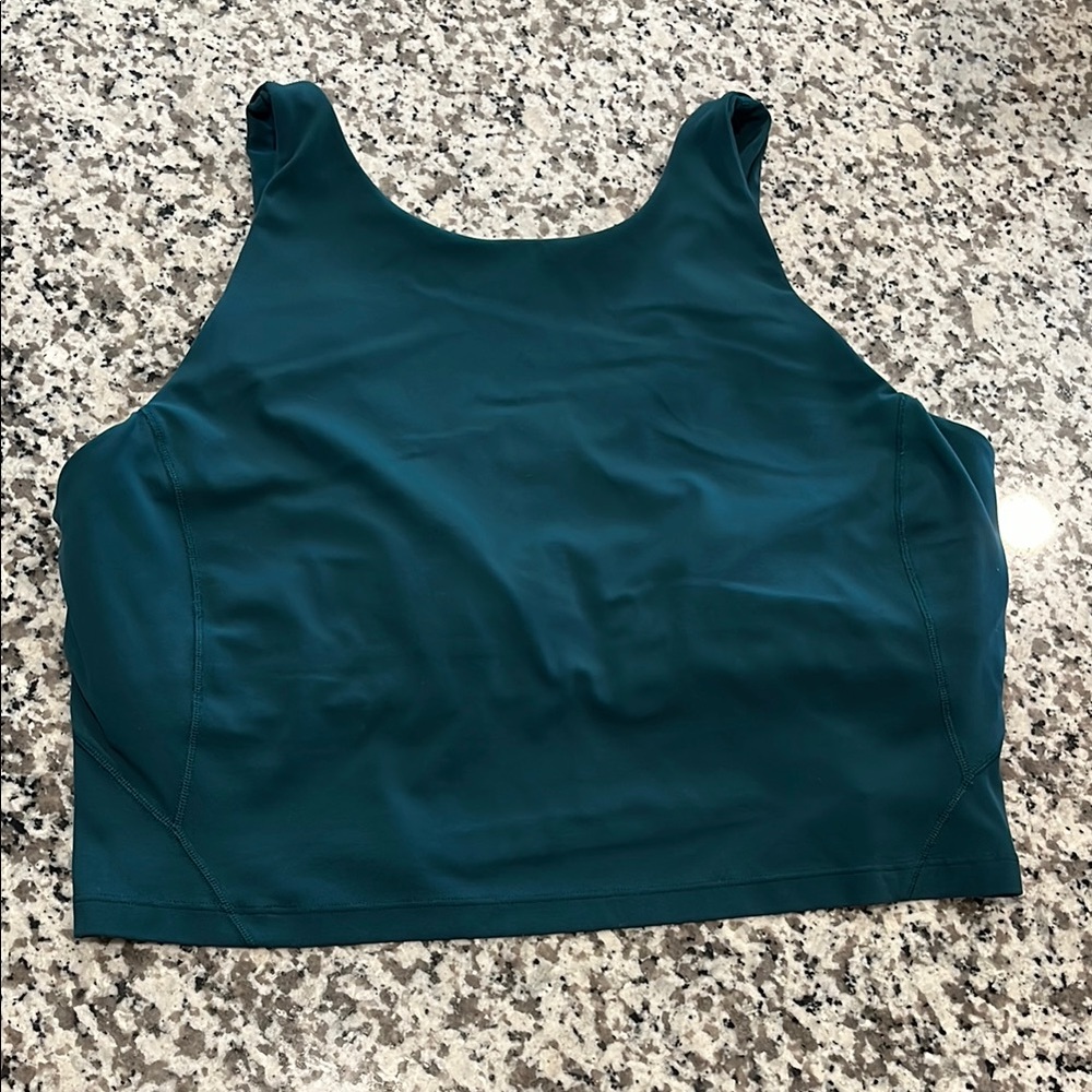 Lululemon High Neck Align Tank Top With Built-In Bra in Jasper Green Size 14
